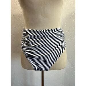 Cupshe High Waisted Striped Bikini Bottoms Black White Size L NWT